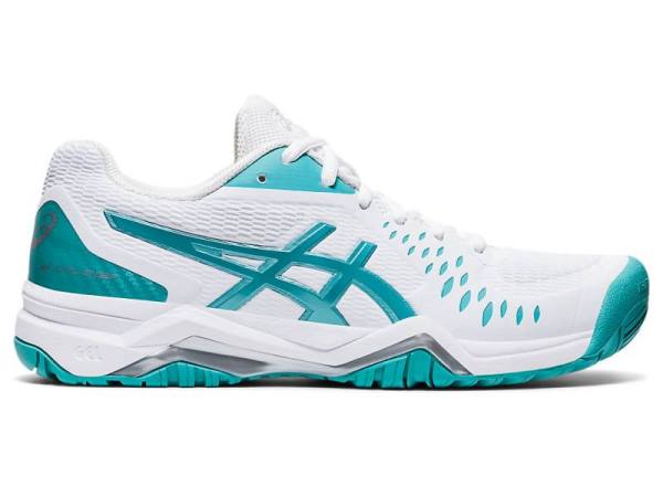 Asics Tennisschoenen Dames, GEL-CHALLENGER Wit/Blauw - Asics Schoenen Kopen | B7586230-QV